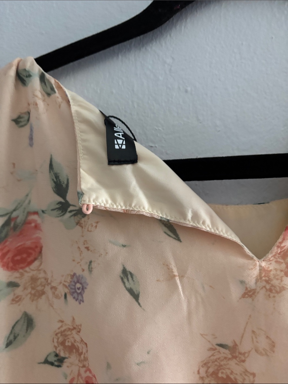 Peach Floral A-Line Dress - Picture 5 of 9